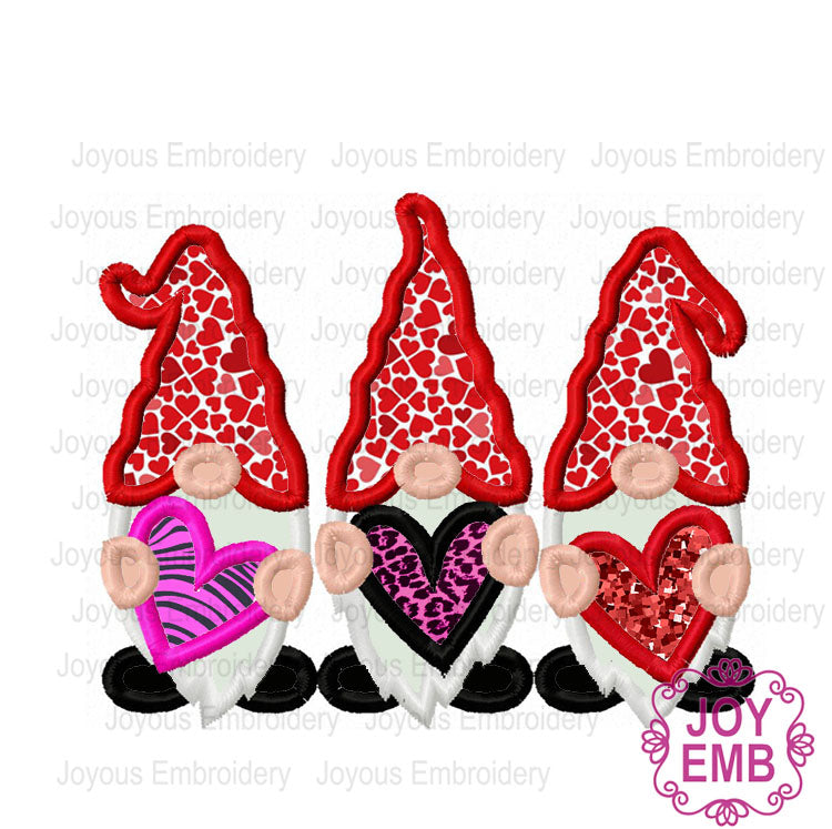 Valentine's day Gnome Heart Embroidery Applique Design NO:2674