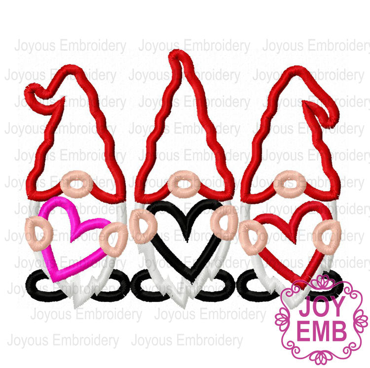 Valentine's day Gnome Heart Embroidery Applique Design NO:2674