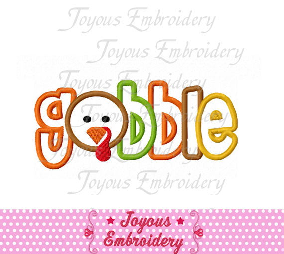 Thanksgiving Turkey Gobble Applique Embroidery Design NO:1545