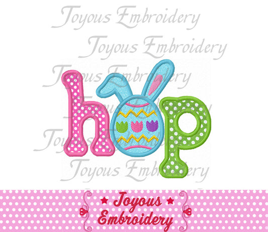 Easter HOP Applique Machine Embroidery Design NO:1281