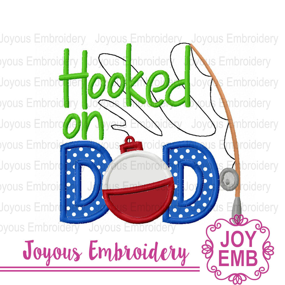 Hooked On Dad,Fathers day machine embroidery design NO:3007