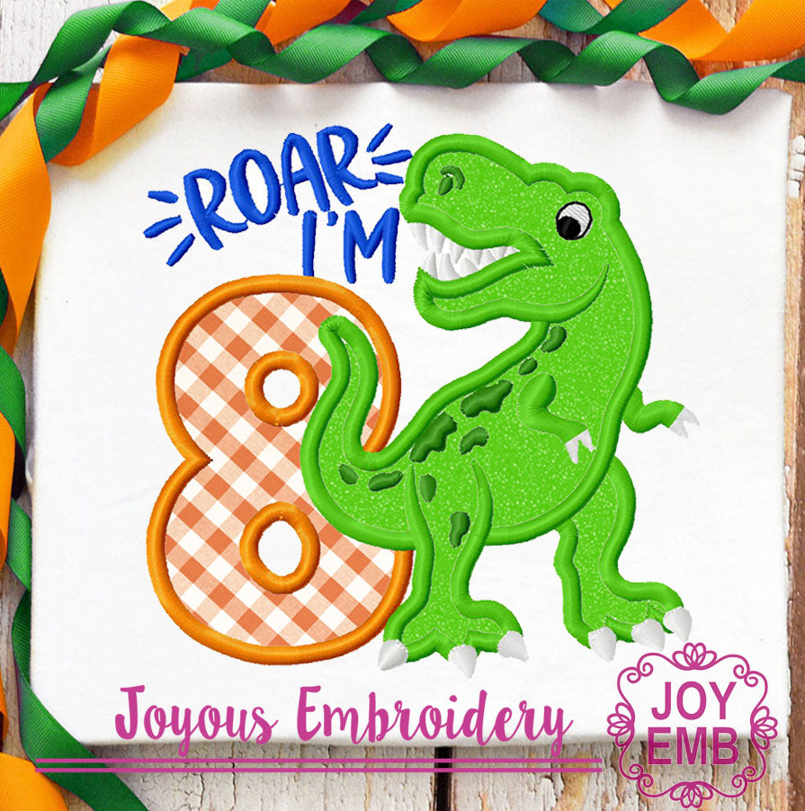 Rex Numbers Applique Machine Embroidery Design