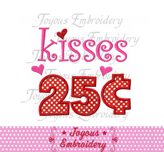 Valentines Day Kisses Applique Machine Embroidery Design NO:1451