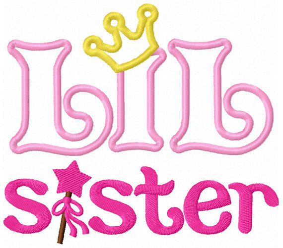Little Sister Applique Machine Embroidery Design NO:1302