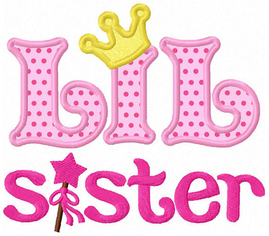 Little Sister Applique Machine Embroidery Design NO:1302