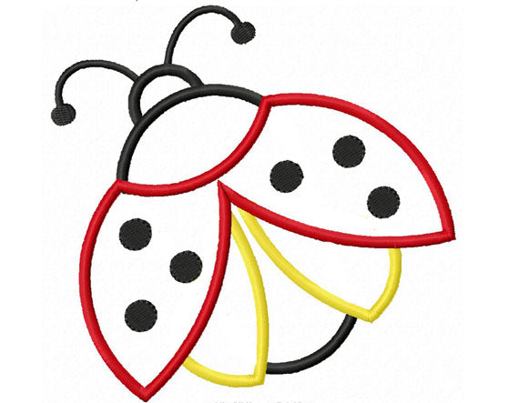 Instant Download Ladybug Applique Machine Embroidery Design NO:1296
