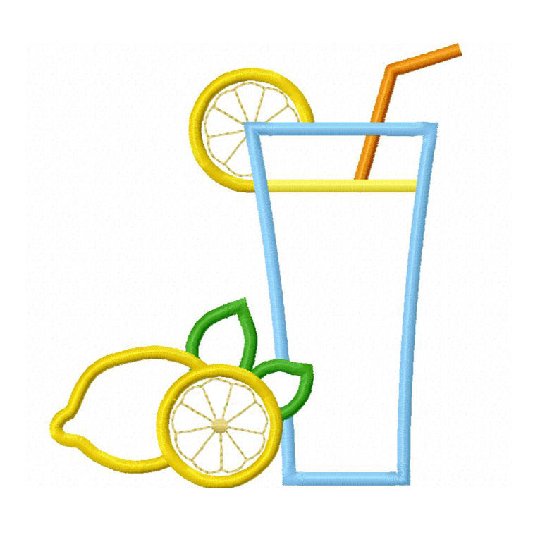 Instant Download Lemonade Applique Machine Embroidery Design,lemon applique,Summer applique embroidery design NO:1343