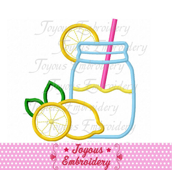 Instant Download Lemonade Jar Applique Machine Embroidery Design NO:2089