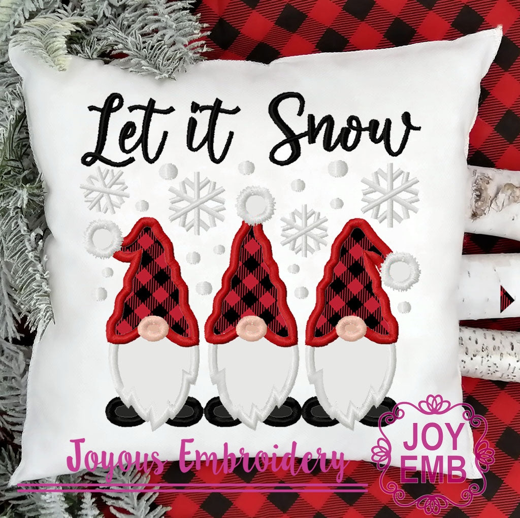 Let it Snow Gnomes Machine Embroidery Design NO:3455