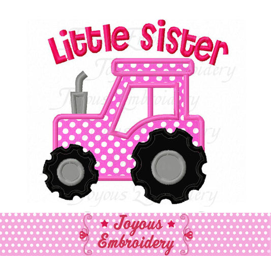 Little Sister Tractor Applique Machine Embroidery Design NO:2074