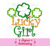 St.Patrick's Day Lucky Girl Applique Machine Embroidery Design NO:1969