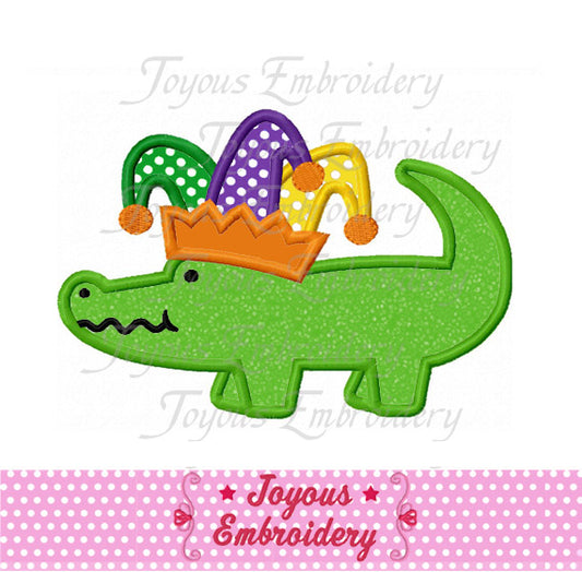 Mardi Gras Alligator Applique Machine Embroidery Design NO:1932