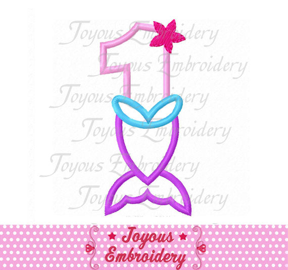 Mermaid Number 1 Applique Machine Embroidery Design NO:2610