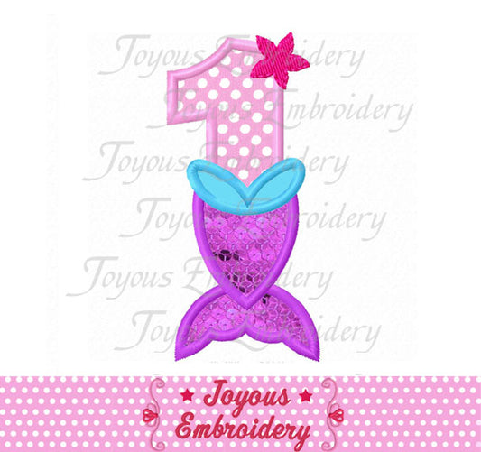 Mermaid Number 1 Applique Machine Embroidery Design NO:2610