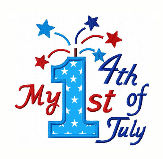 My 1st 4th of July Applique Machine Embroidery Design NO:1345