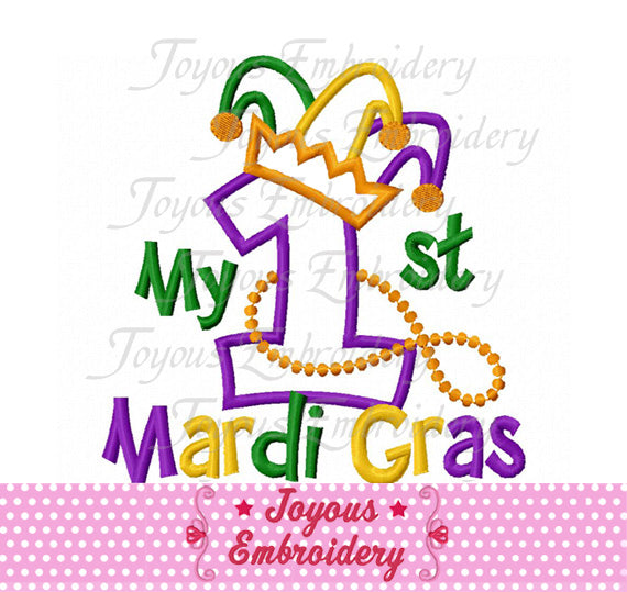 Mardi Party Beads Sketch Stitch Embroidery Design