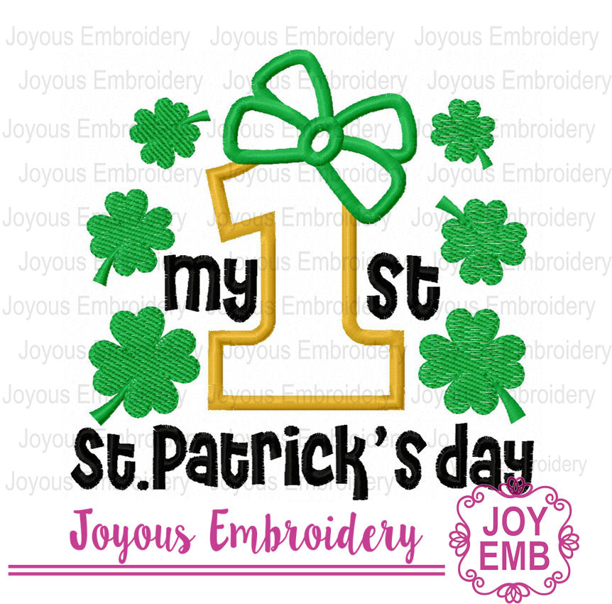 First St Patrick's day Clove Machine embroidery design NO:3458