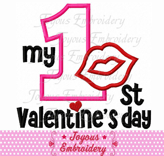 My First Valentine's day Applique Embroidery Design NO:1667