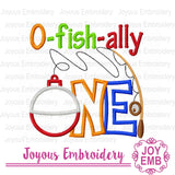 O fish ally one Applique Machine Embroidery Design