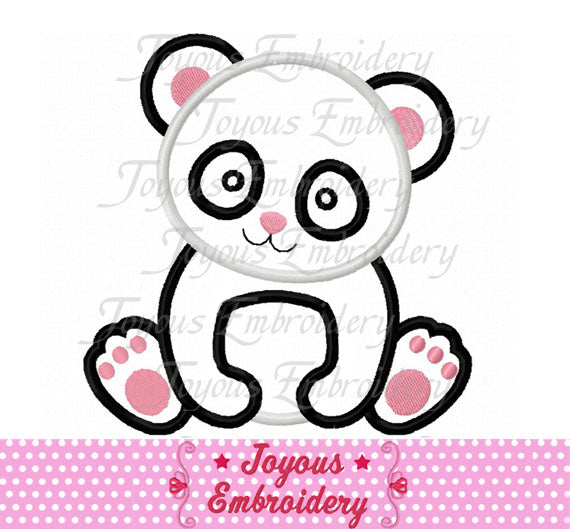Baby Panda Applique Machine Embroidery Design NO:2586