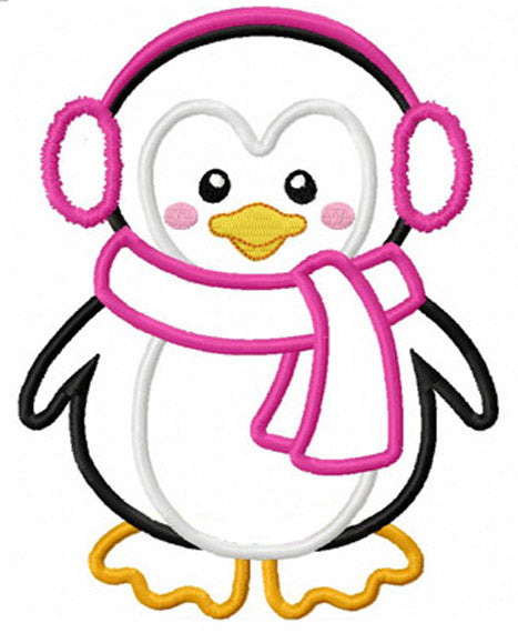 Instant Download Penguin Applique Machine Embroidery Design NO:1262