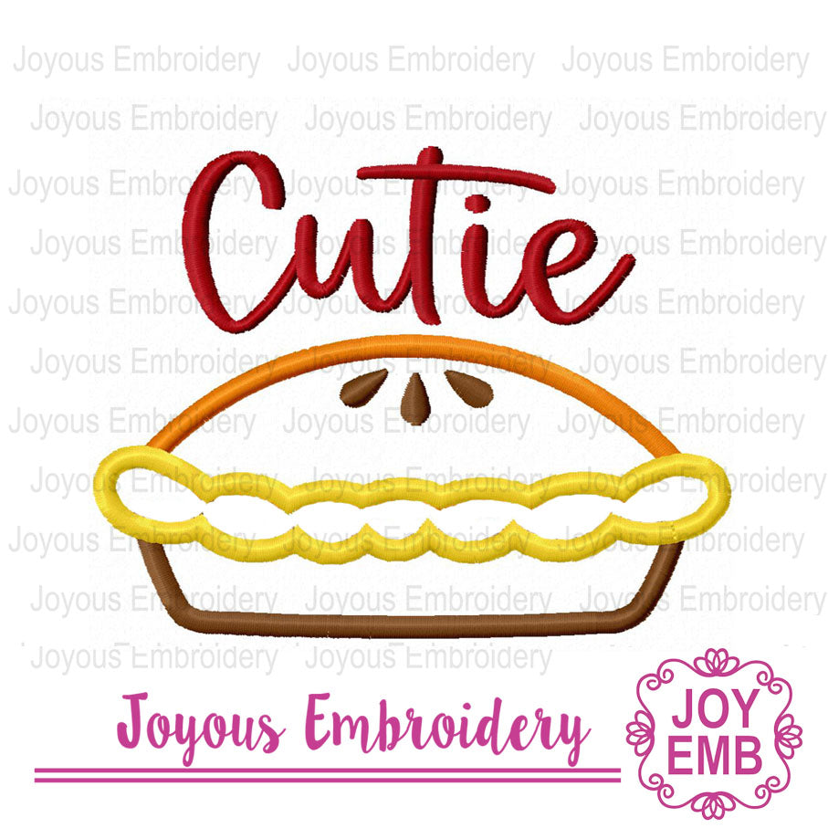 Pumpkin Pie Applique Machine Embroidery Design