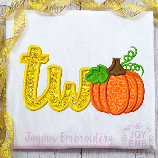 Pumpkin Two Applique Machine Embroidery Design