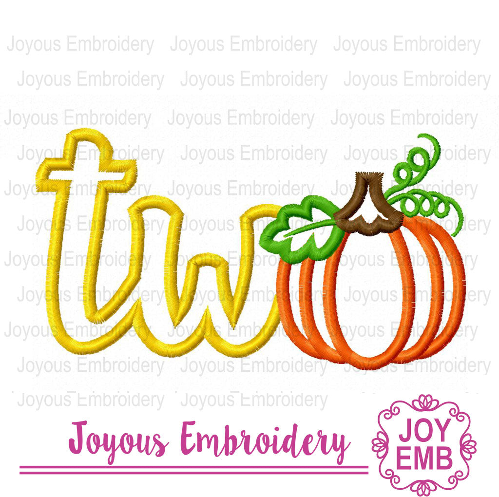 Pumpkin Two Applique Machine Embroidery Design