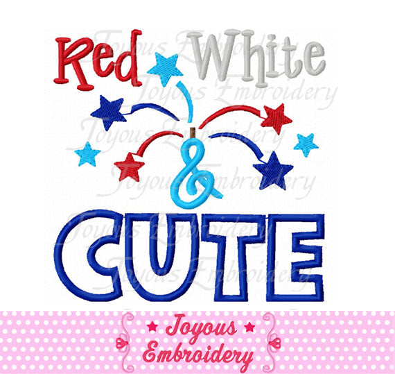 4th of July Red White&Cute Applique Embroidery Design NO:1722