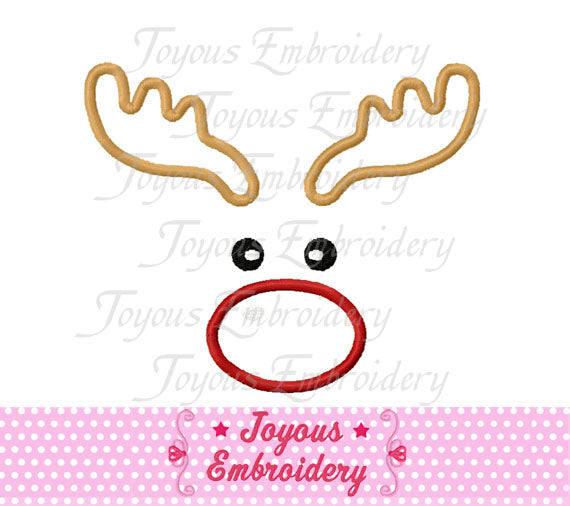Christmas Reindeer Face Applique Machine Embroidery Design NO:1243