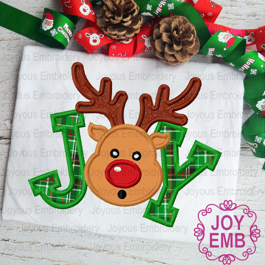 Christmas Reindeer Applique Machine Embroidery Design NO:2648