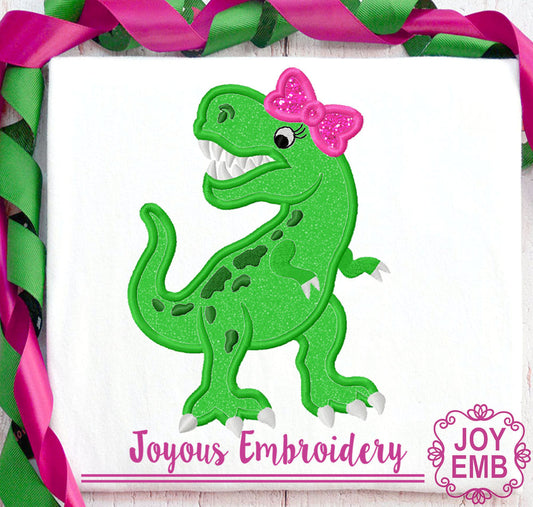 Girl Rex Applique Machine Embroidery Design