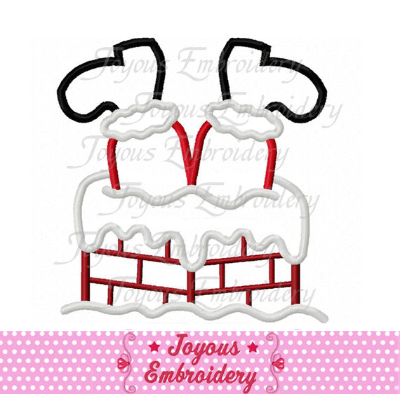 Christmas Santa Claus In Chimney Applique Embroidery Design NO:1614
