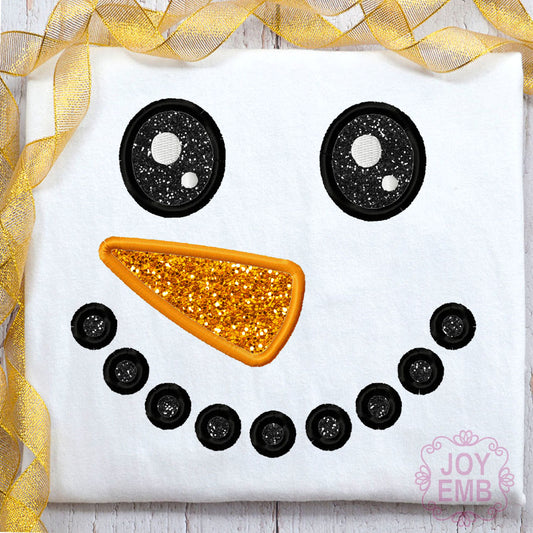 Snowman Face Applique Machine Embroidery Design