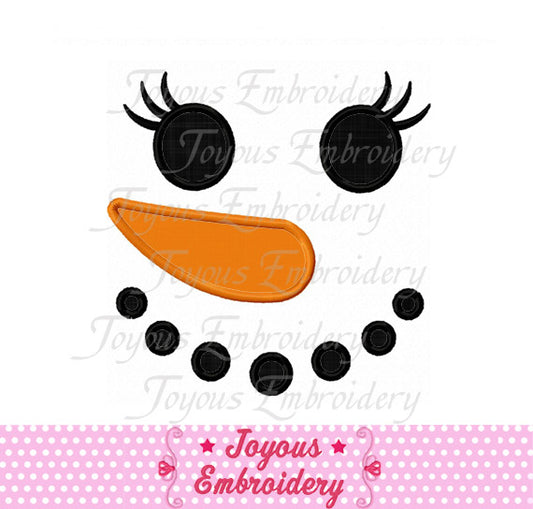 Snowman Face for girls Applique Machine Embroidery Design NO:1419