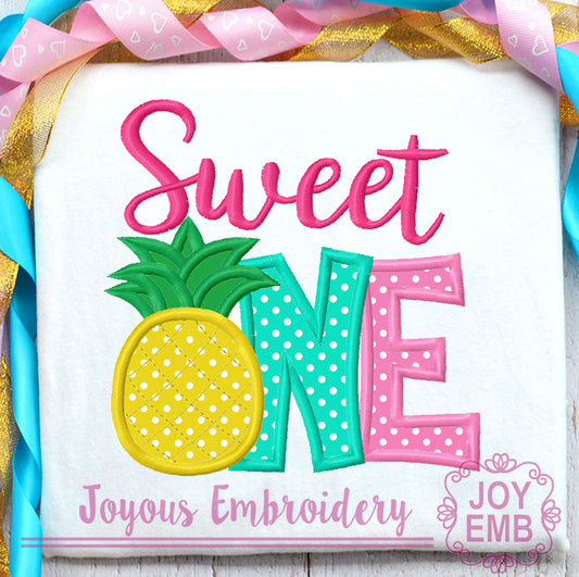 Sweet One Pineaple Machine embroidery Design NO:3473