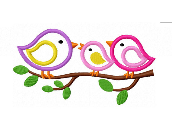 Birds Applique Machine Embroidery Design NO:1341