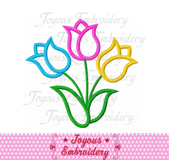 Easter Tulip Applique Embroidery Machine Design NO:2565