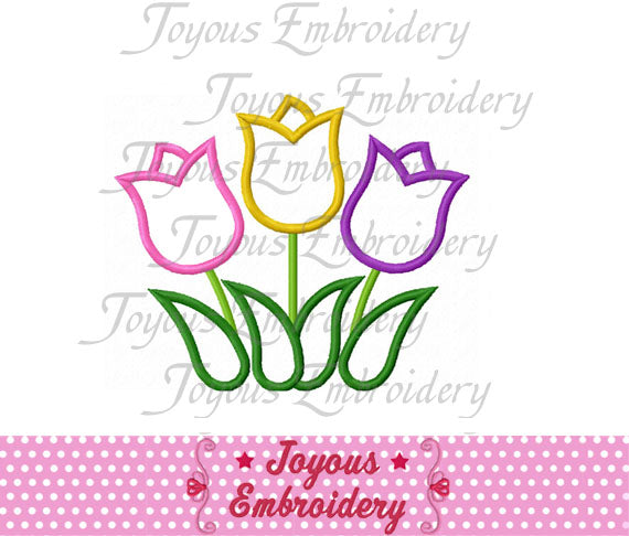 Easter Tulips Applique Machine Embroidery Design NO:1469
