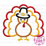 Thanksgiving Turkey Applique Machine Embroidery Design NO:2693