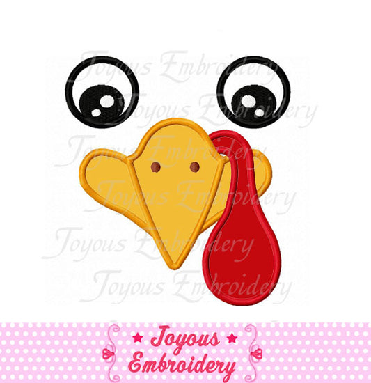 Thanksgiving Turkey Face Applique Embroidery Design NO:1590
