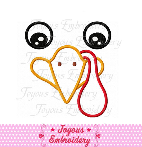 Thanksgiving Turkey Face Applique Embroidery Design NO:1590