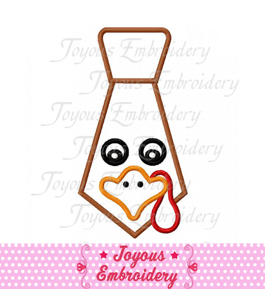 Thanksgiving Turkey Tie Embroidery Applique Design NO:1610