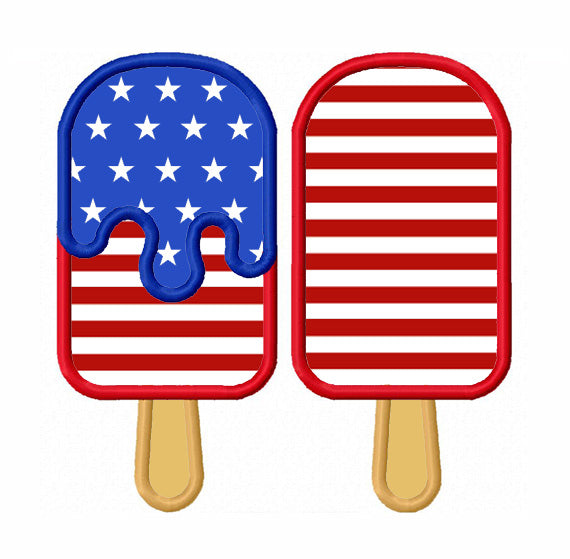 Instant Download Two Popsicles Applique Machine Embroidery Design NO:1334