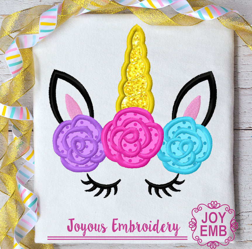 Unicorn applique machine embroidery design NO:3017