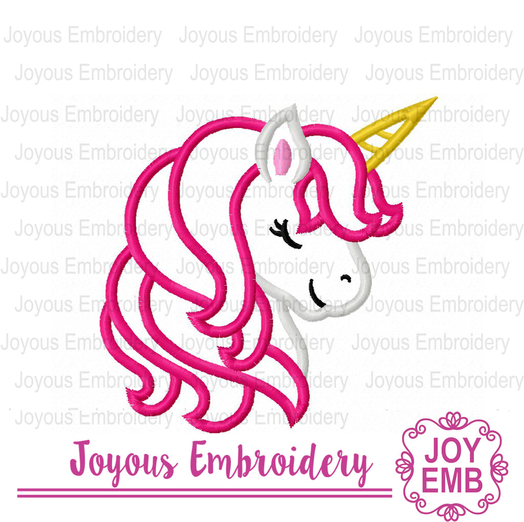 Unicorn Applique Machine Embroidery Design JoyousEmbroidery
