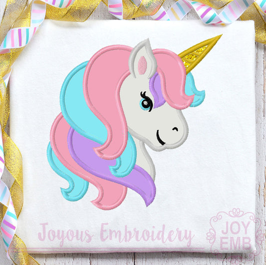 Unicorn Applique Machine Embroidery Design