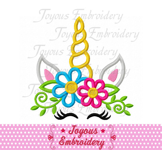 Unicorn Flower Applique Embroidery Design NO:2542