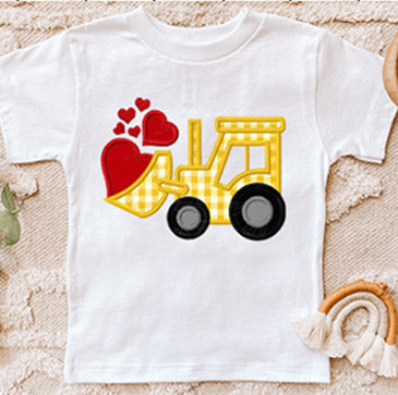 Valentine's day Bulldozer Heart Applique Embroidery Design NO:2251