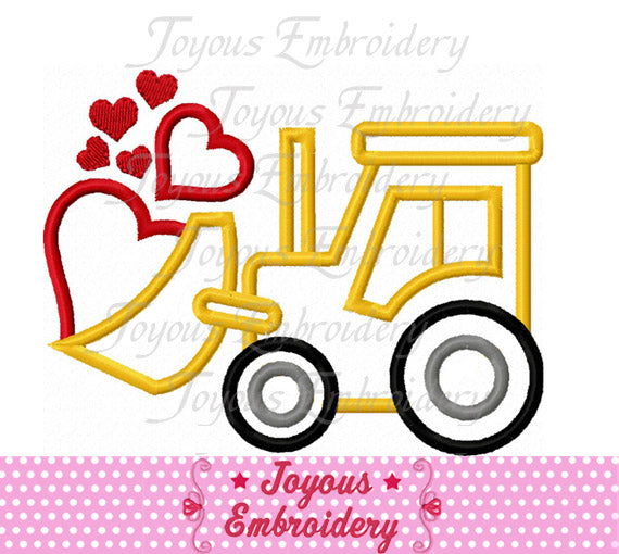 Valentine's day Bulldozer Heart Applique Embroidery Design NO:2251